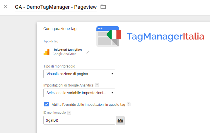 ga google tag manager ovveride