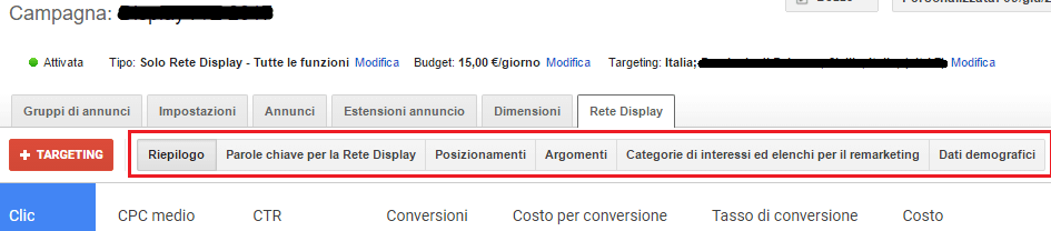 campagna display posizionamenti