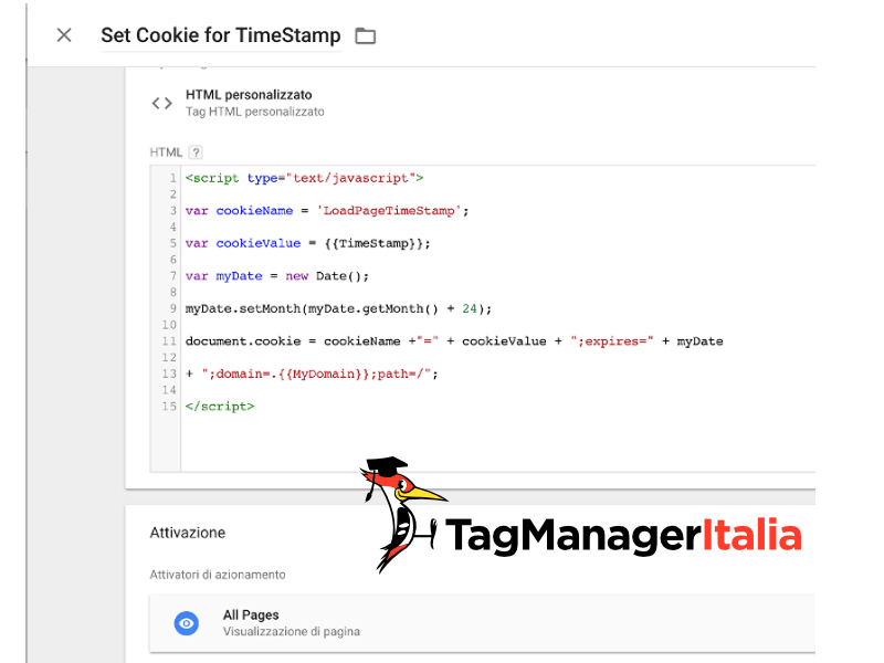 tempo click cookie google tag manager