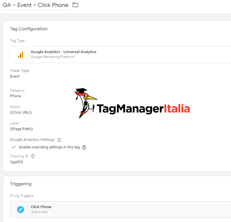 tag click phone google tag manager