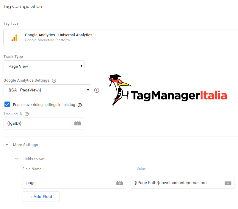 tag creare virtual page google tag manager