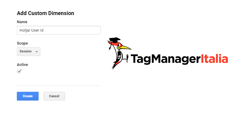 creazione dimensione personalizzata tracciare user id hotjar analytics
