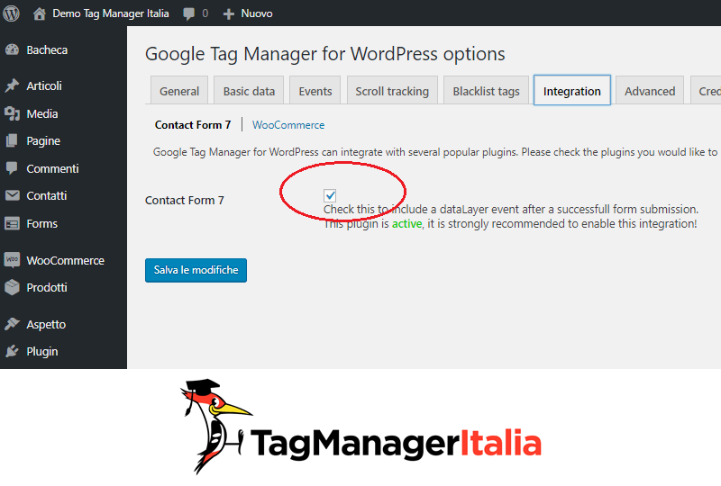 integrare contact form 7 google tag manager