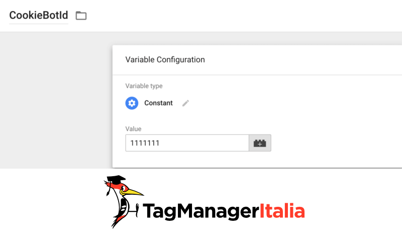 step 1 costante cookiebotid google tag manager