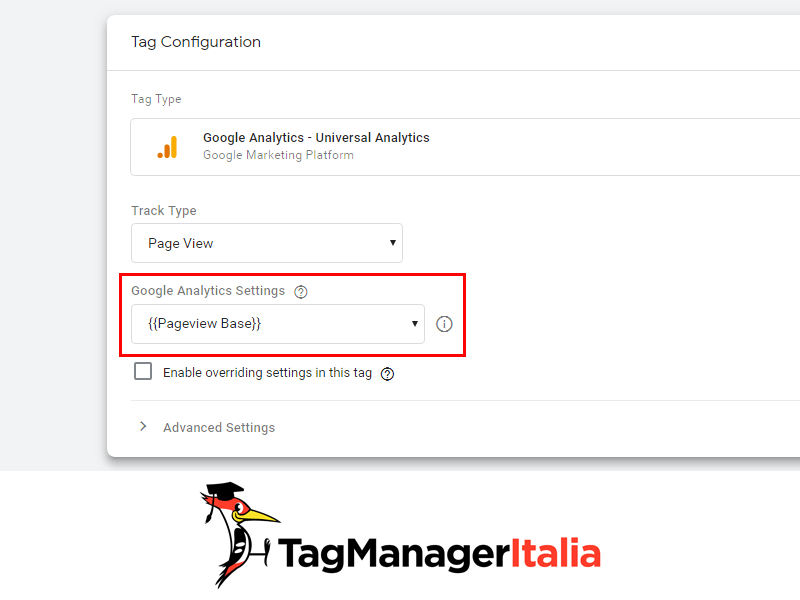 variabile ga configurare cross domain google tag manager