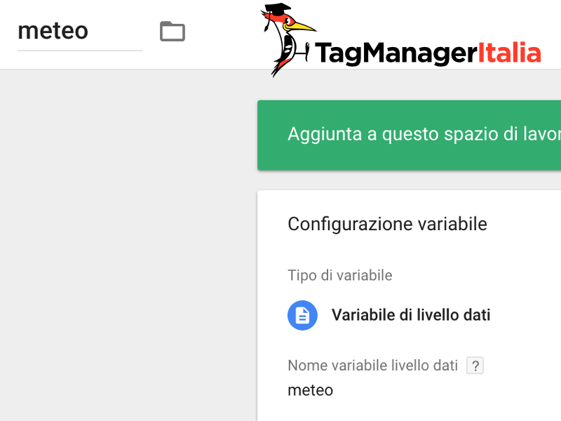 variabile meteo google tag manager