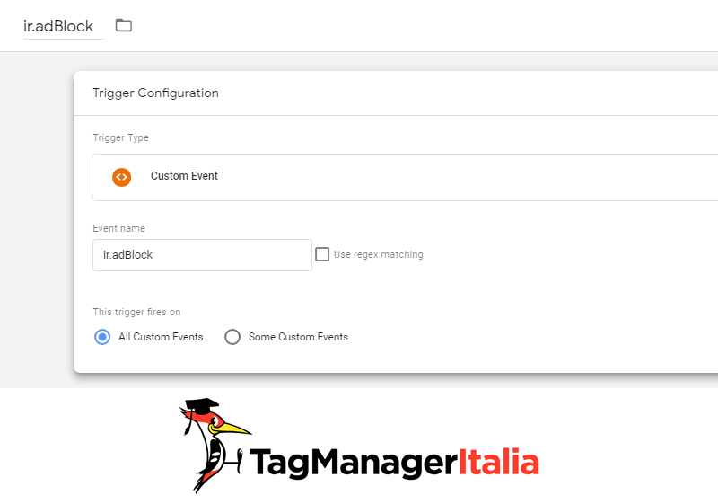 attivatore tracciare adblock analytics google tag manager