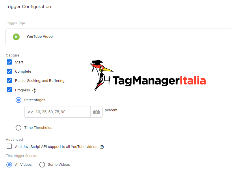 attivatore youtube google tag manager 3