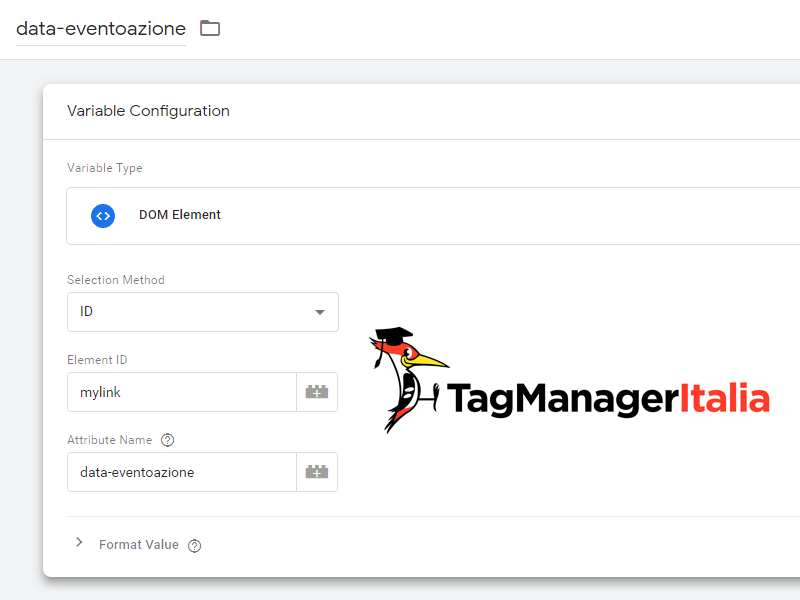 data eventoazione google tag manager