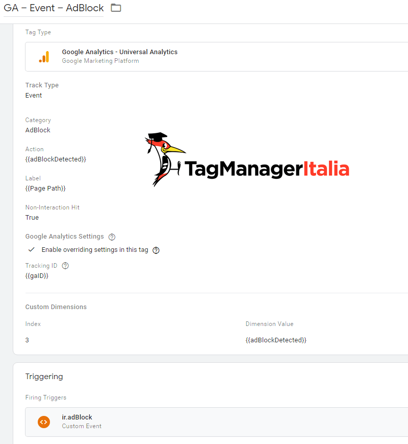 tag2 tracciare adblock analytics google tag manager