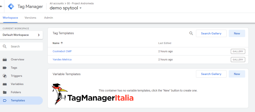 search gallery templates google tag manager