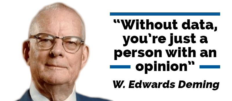 Without data, you’re just another person with an opinion - W. E. Deming