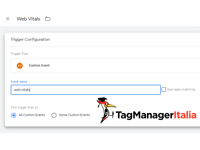 attivatore personalizzato web-vitals google tag manager