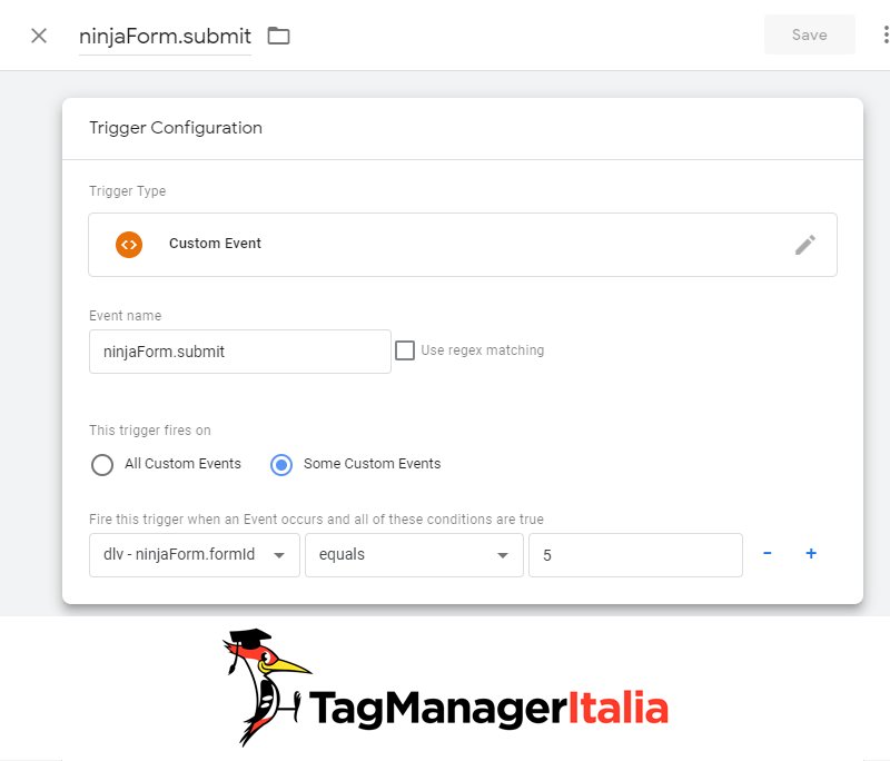 Ninja form evento compilato con Google Tag Manager