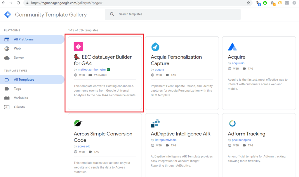 Matteo Zambon - Community Template Gallery Google Tag Manager