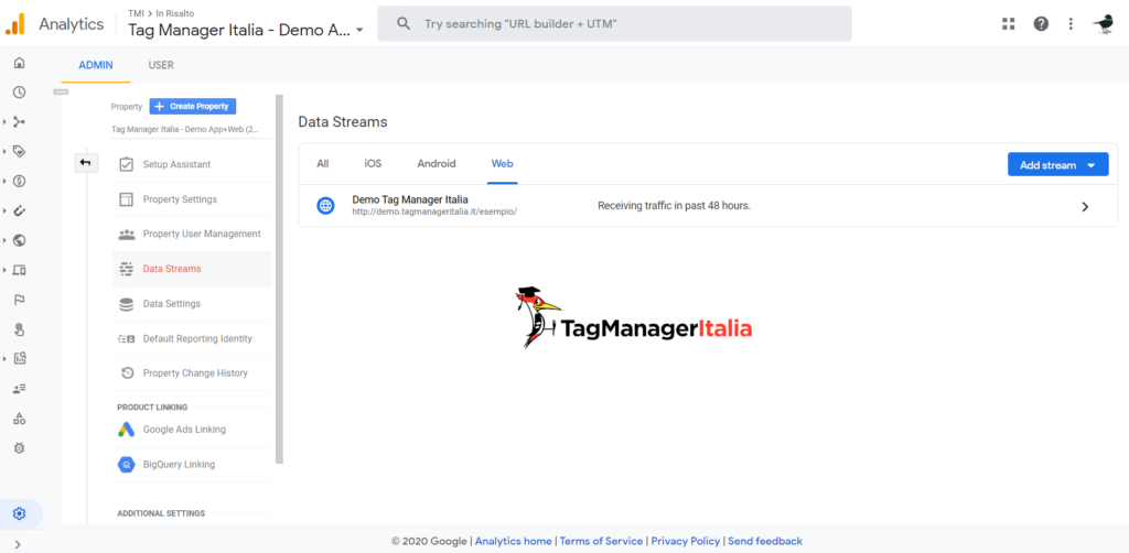 google analytics 4 - data stream