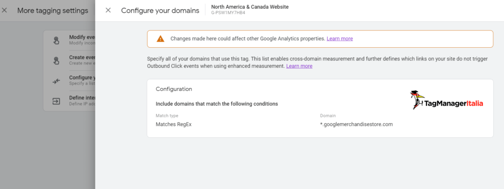 cross domain google analytics 4