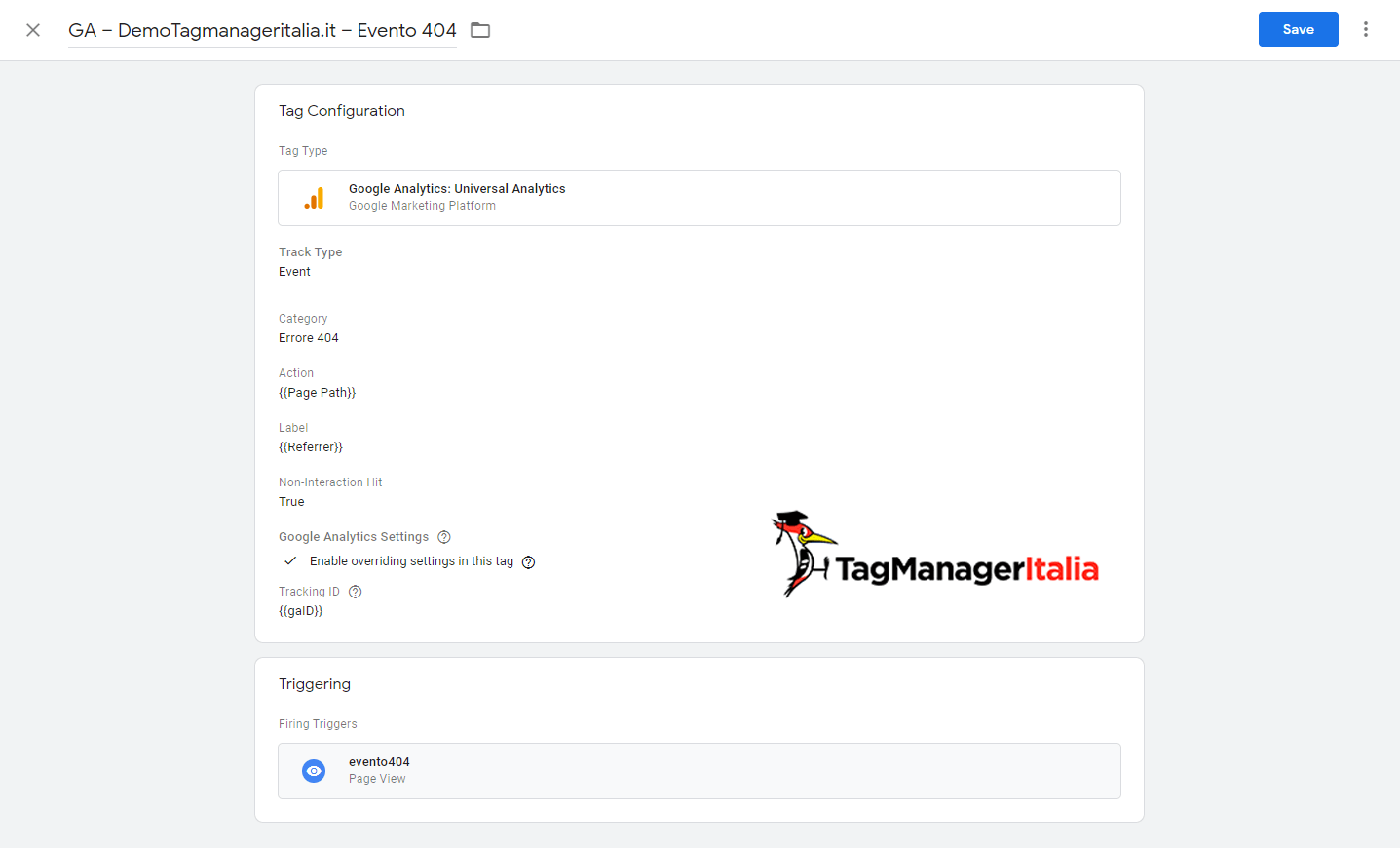 Tag di GA per la gestione 404 con GTM