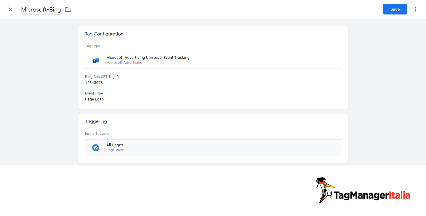 google tag manager tag microsoft-bing