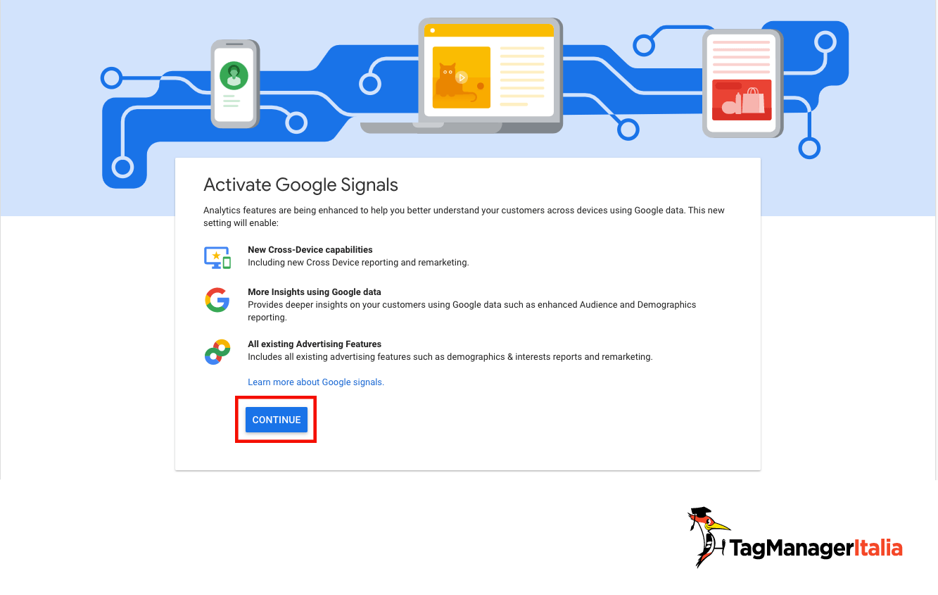 attivare google signals GA4