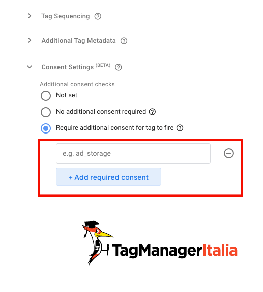 require additional consent for tag to fire
