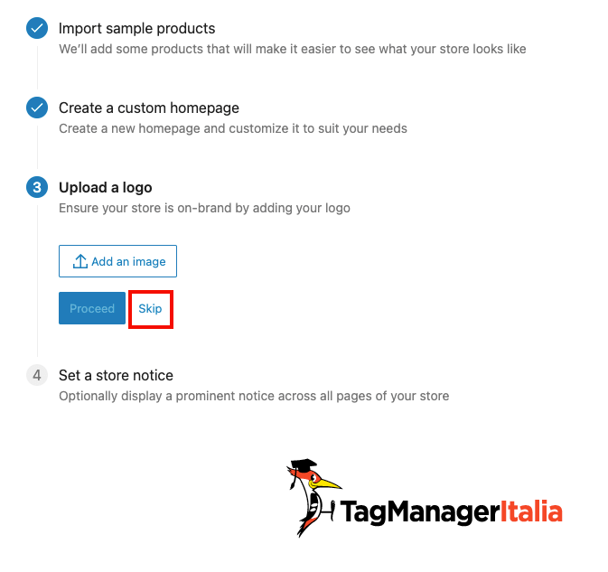skip creazione logo woocommerce