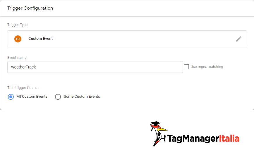 Trigger weatherTrack per evento meteo Google Analytics 4